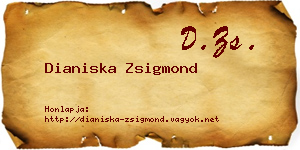 Dianiska Zsigmond névjegykártya